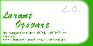 lorant ozsvart business card